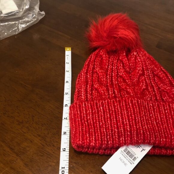 Loft Red Holiday Red Beanie Hat NWT - Picture 5 of 10